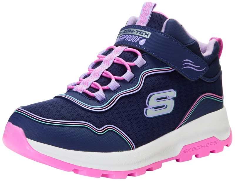 Skechers Girl's Storm Blazer Streamline Coast Sneakers, Navy Pu/Multi Trim, 4 UK Child