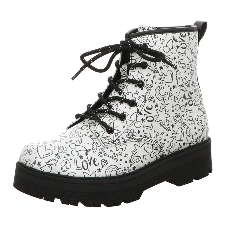 Skechers Girl's Gravlen Hi Doodle Down Sneakers, Silver Pu/Black Trim, 12 UK Child - Image 1