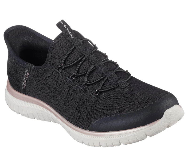 Skechers Women's Virtue Glow Sneaker, Black, 6.5 UK