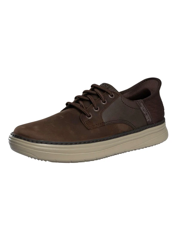 Skechers Men's Hyland Radley Slip-On Sneakers, Cocoa Leather, 8.5 UK