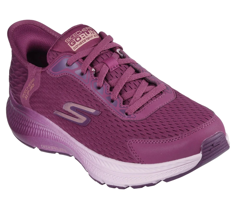 Skechers Women's Go Run Consistent 2.0 Cameroon Sneaker, Raspberry Textile/Purple Trim, 3 UK
