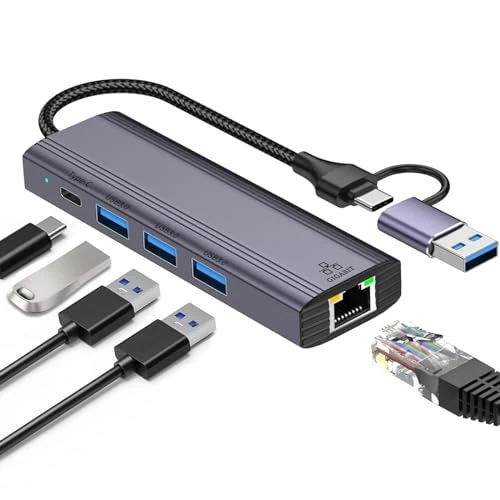5-in-1 USB Adapter with 3 x USB 3.0 & 1 x USB-C - Image 1