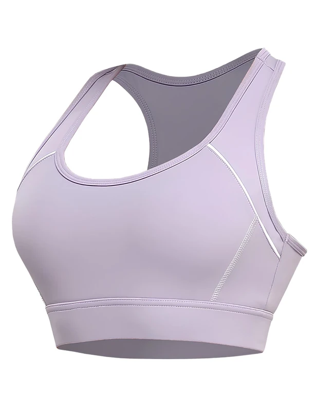 Paeceioni Sports Bras Women High Impact, Seamless Racer Back Padded Support Comfort Bra, Adjustable Running Bra Women High Impact, Ladies Sports Bras for Yoga Gym Workout Fitness Purple(M)