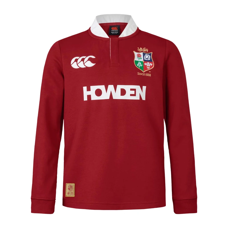 British & Irish Lions Unisex Kids Canterbury 2025 Junior Long Sleeve Classic Rugby Jersey, Red Dahlia, 10 Years