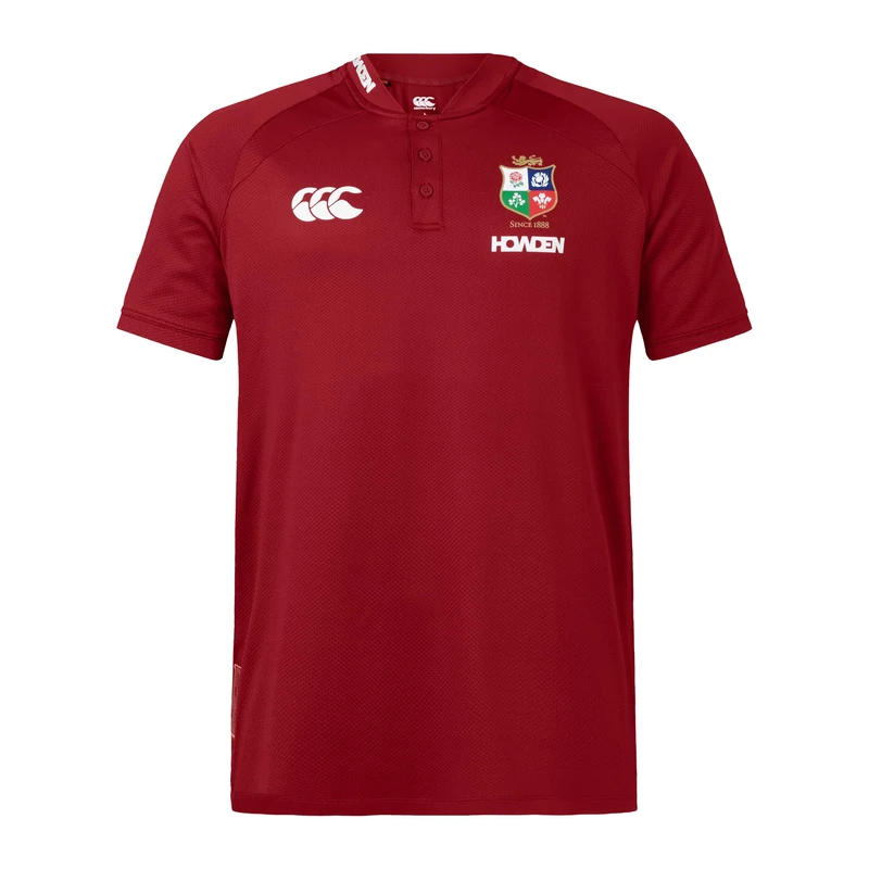 Canterbury Men's British & Irish Lions Polo Shirt | Breathable | Moisture Wicking | Official British & Irish Lions Licensed Product Polo Shirt, Red Dahlia, 2XL