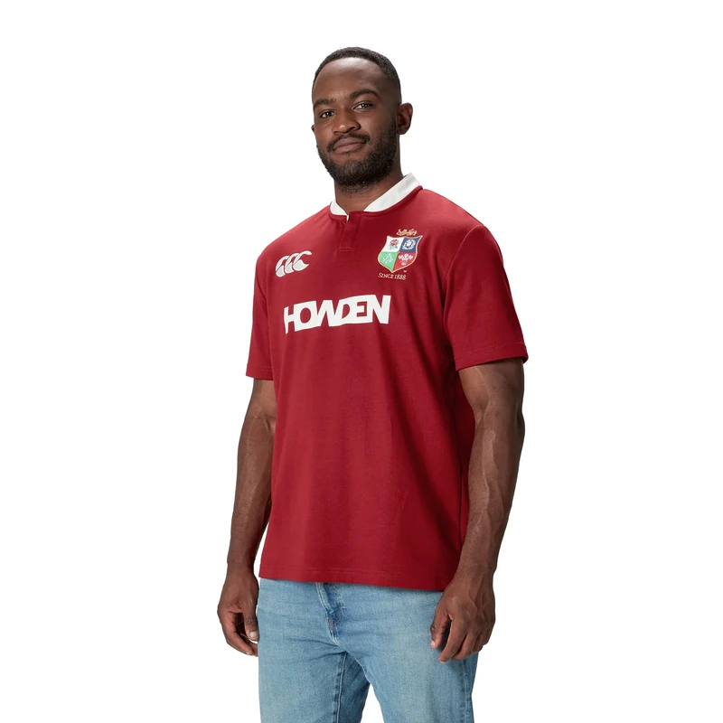 British & Irish Lions Unisex Canterbury 2025 Short Sleeve Classic Rugby Jersey, Red Dahlia, L