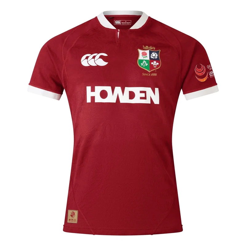 British & Irish Lions Men's Canterbury 2025 Players Rugby Jersey, Red Dahlia, 4XL