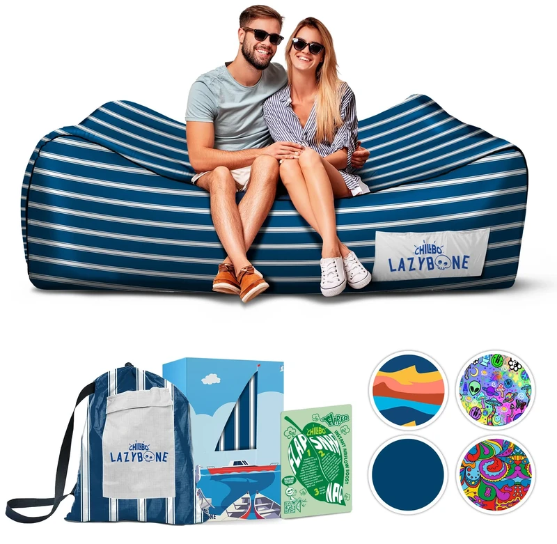 Chillbo Flap n Nap Lounger - Nautical Blue