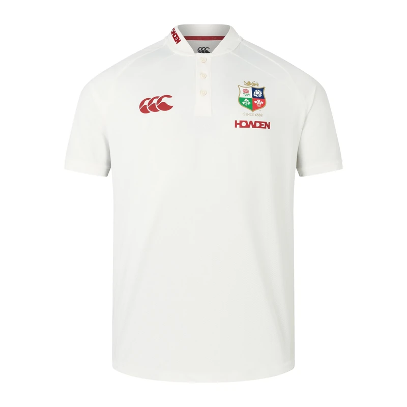 Canterbury Men's British & Irish Lions Polo Shirt | Breathable | Moisture Wicking | Official British & Irish Lions Licensed Product Polo Shirt, Egret, 3XL