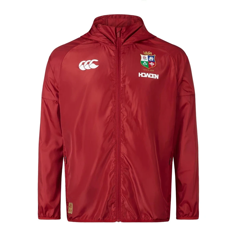 British & Irish Lions Canterbury Men's Official Canterbury Lightweight Rain Jacket | Rugby Jacket | Water Resistant, Red Dahlia, S - Image 1