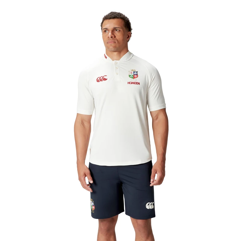 Canterbury Men's Official British & Irish Lions Polo Shirt | Breathable | Moisture Wicking, Egret, XS