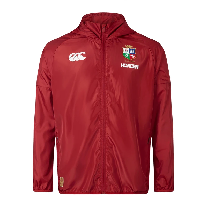 British & Irish Lions Men's Canterbury 2025 Lightweight Rain Jacket, Red Dahlia, 4XL