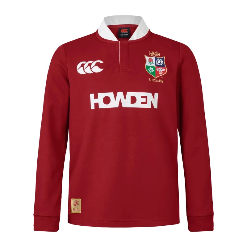 British & Irish Lions Unisex Kids Canterbury 2025 Junior Long Sleeve Classic Rugby Jersey, Red Dahlia, 8 Years