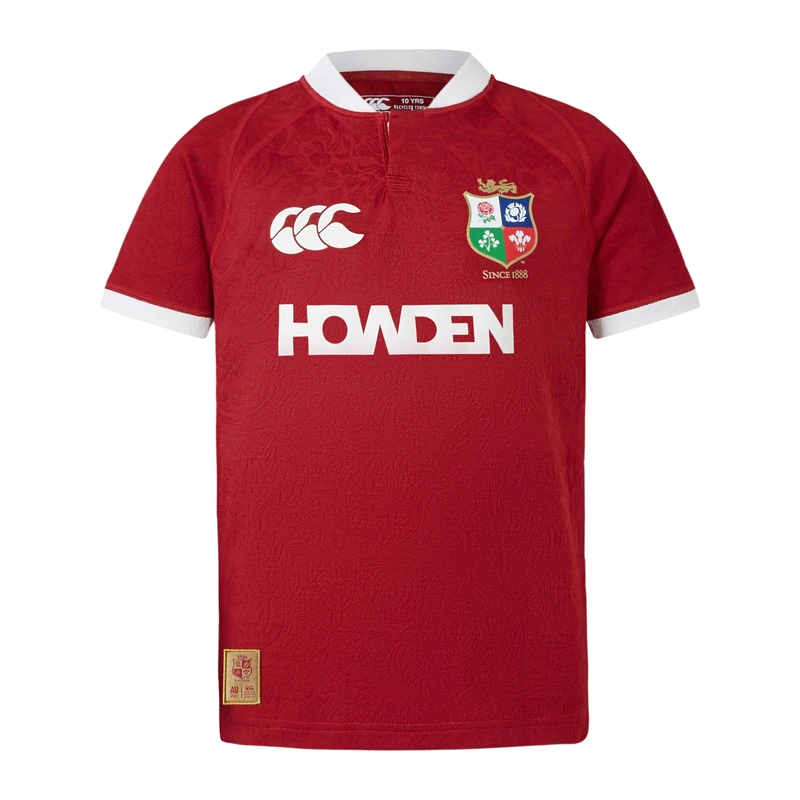 Canterbury Junior Unisex British & Irish Lions Replica Rugby Jersey | Soft Feel | Official British & Irish Lions Licensed Product Technical Rugby Jersey, Red Dahlia, 6
