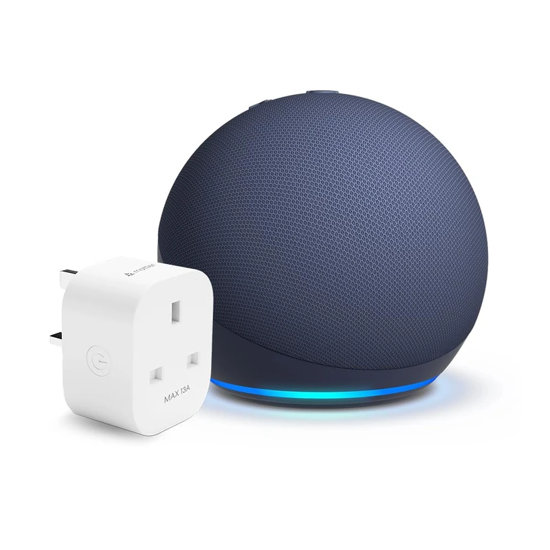 Echo Dot (5th generation, 2022 release) | Deep Sea Blue + Meross Matter Smart Plug, Works with Alexa - Smart Home Starter Kit