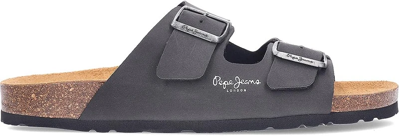 Pepe Jeans London Bio M Double Velour Men’s Regular Fit Anatomic Sandals, Blue Wash