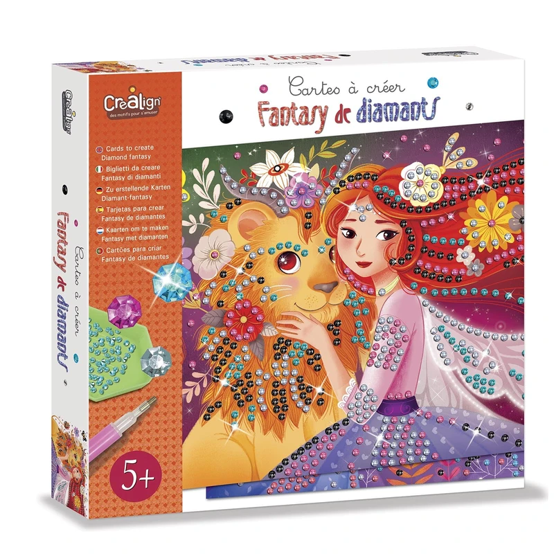 Créa Lign – Creative Leisure Set for Children – Creative Cards – Fantasy Diamonds - Image 1
