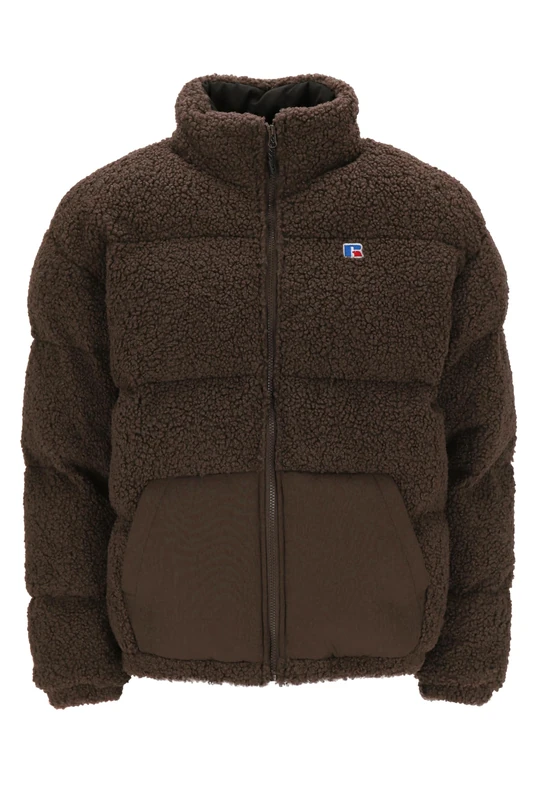 Russell Athletic E36182-SN-562 WOODY-PADDED SHERPA JACKET Jacket Men's SEAL BROWN Size XL