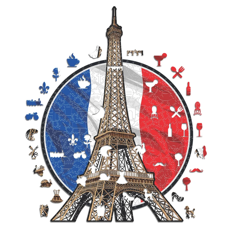 Iconic Puzzles Tour Eiffel - 500 Piece Wooden Puzzle, Size L