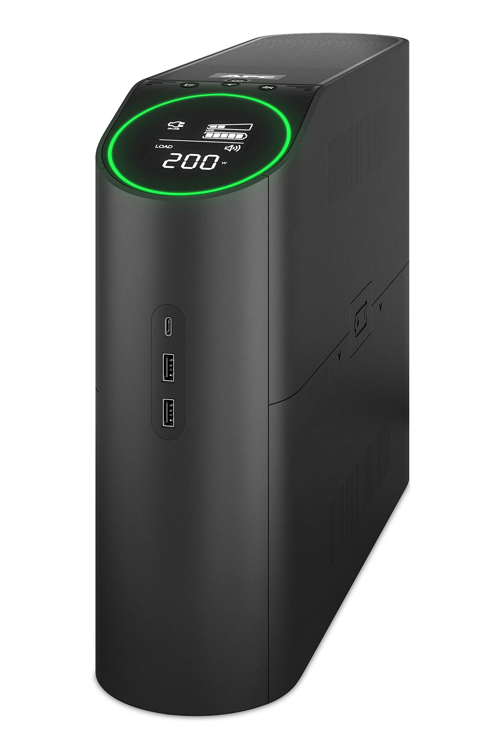 APC Gaming Back UPS Pro, 2200VA/1320W, Battery Backup & Surge Protector for Gaming PC and Consoles, 2x UK and 2x IEC C13 outlets, RGB Lights, Pure Sine Wave, Midnight (Black) BGM2200B-UK