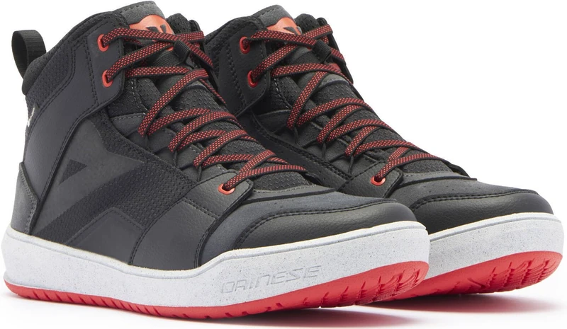 DAINESE - Suburb D-Wp Shoes, Waterproof Motorcycle Sneakers, Men, Black/White/Lava Red, 40