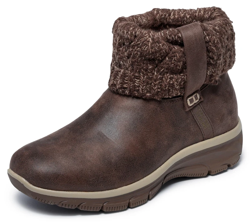 Skechers Women's Easy Going Cozy Weather 2 Ankle Boot, Chocolate Microleather/Knit, 4.5 UK
