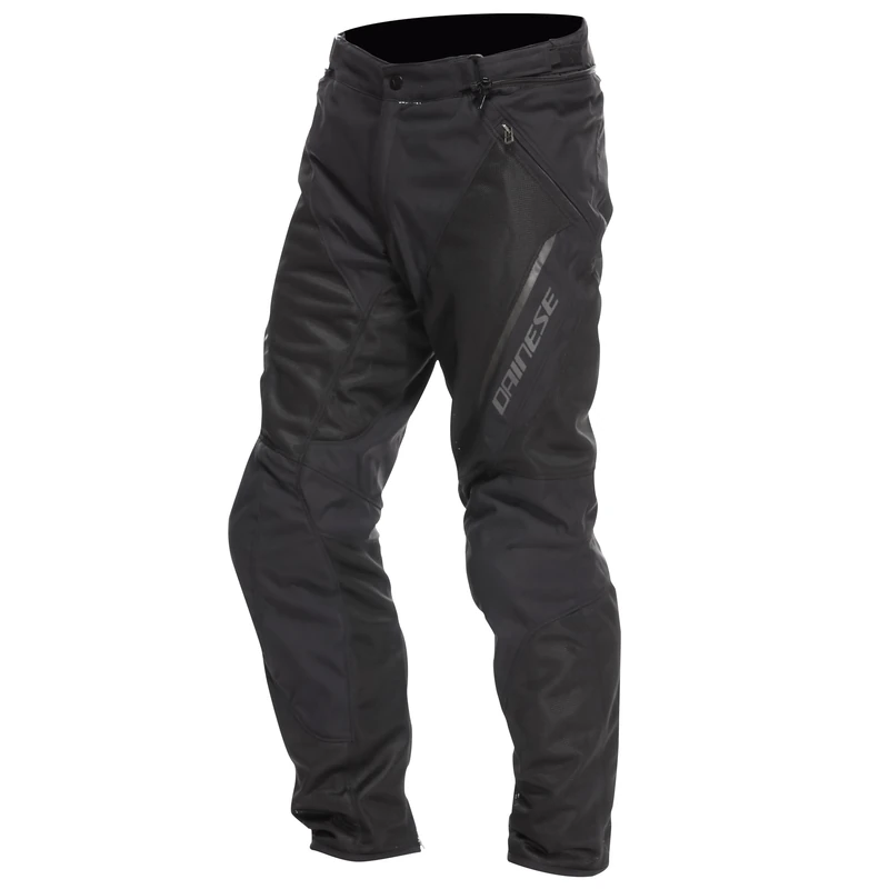 Dainese - Drake 2 Super Air Tex Pants, Mesh Motorcycle Trousers, Ventilated and Lightweight, with Removable Protectors, Men, Black/Black, 52