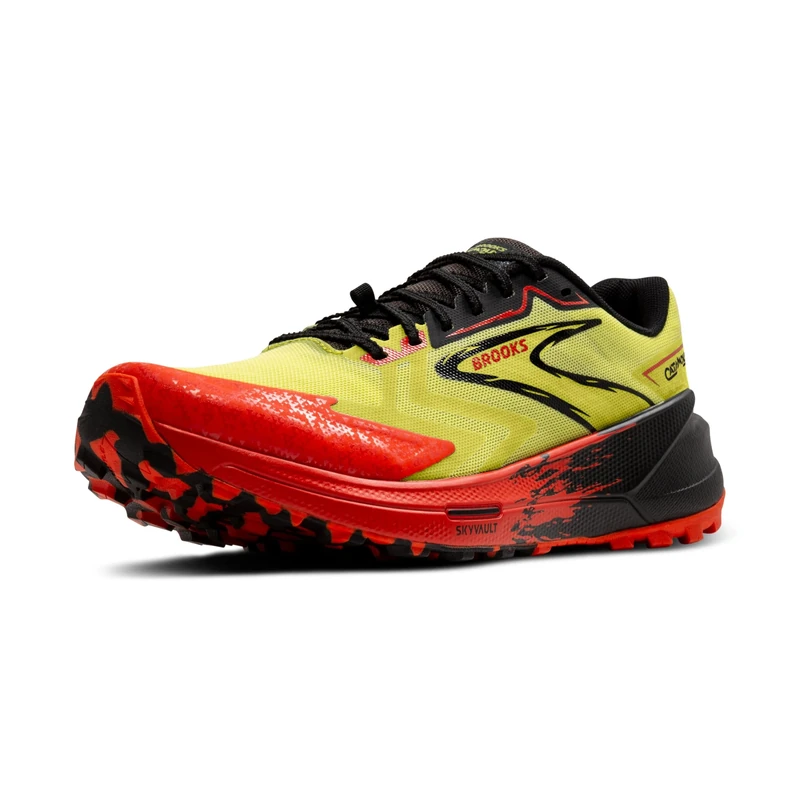 BROOKS 1104161D345 Catamount 3 Men Acid Lime/Cherry Tomato/Black UK 10