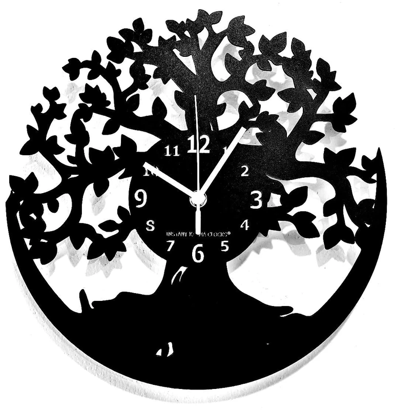Instant Karma Clocks | Tree of Life Wall Clock Design – Silent No-Ticking | Perfect for Bedroom, Office, Studio, Cabin, Living Room – Unique Decoration