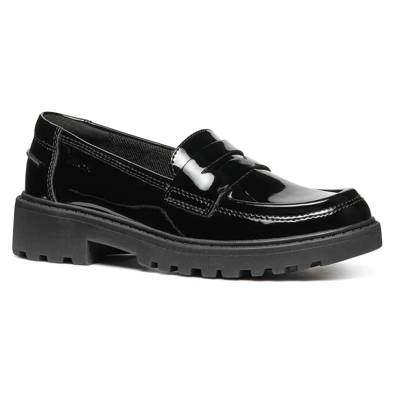 Geox J Casey Girl C, Girls’ Moccasin, Black,