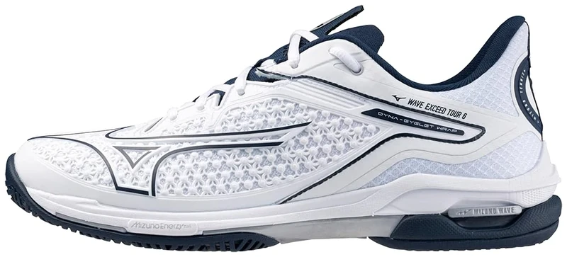 Mizuno Wave Exceed Tour 6 Ac Men Tennis Shoe, White-Dress Blue, 9 UK