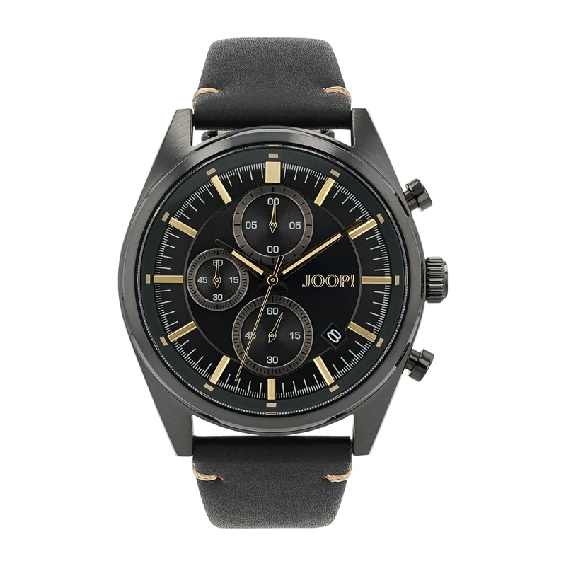 JOOP! Wristwatch Men's Chronograph Analog, with Leather Strap, Black, 10 bar Water Resistant, Comes in Watch Gift Box 2034581 - Image 1