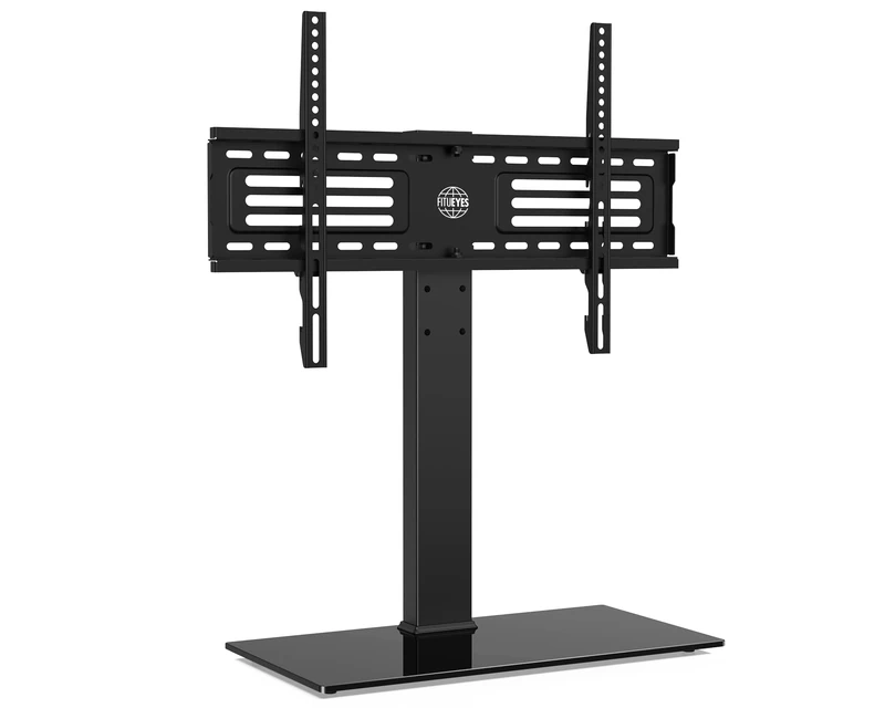 FITUEYES Tabletop TV Stand for 40" to 75" Screens,Universal Adjustable TV Pedestal Stand, 40kg Weight Capacity, Cable Management, Easy Assembly, Black