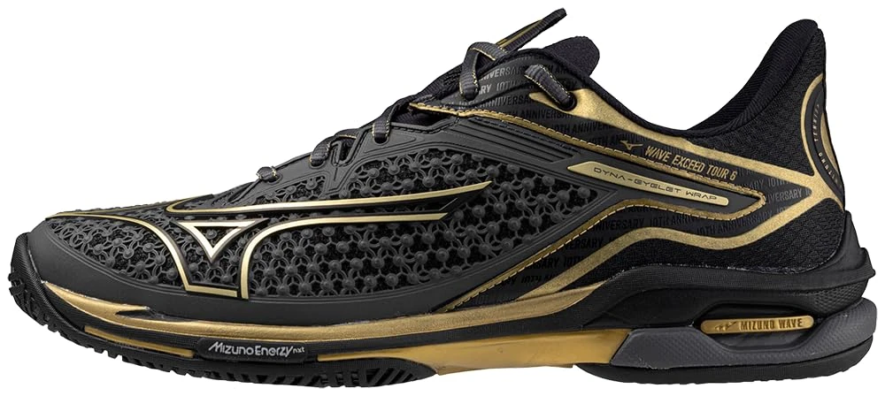 Mizuno Wave Exceed Tour 6 Ac 10th Men Sneaker, Iron Gate-Gold, 6.5 UK