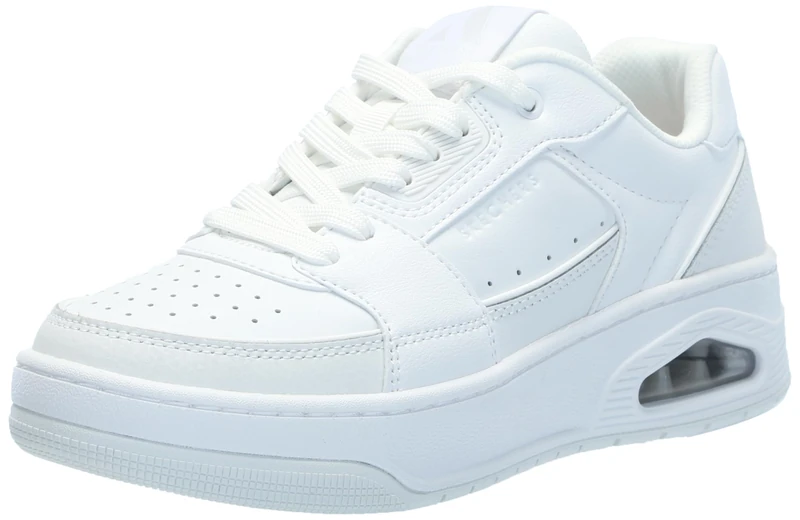 Skechers Women's UNO Court COURTED Style Trainers, White, 5.5