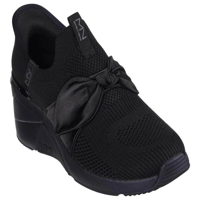 Skechers Women's A Wedge-Enzie Hands Free Slip-ins Sneaker, Black/Black, 6 UK
