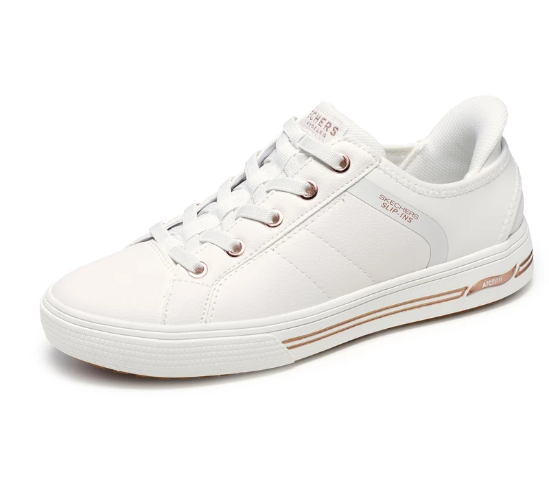 Skechers Women's Arch Fit Arcade-Ease-n Hands Free Slip-ins Sneaker, White, 6.5 UK