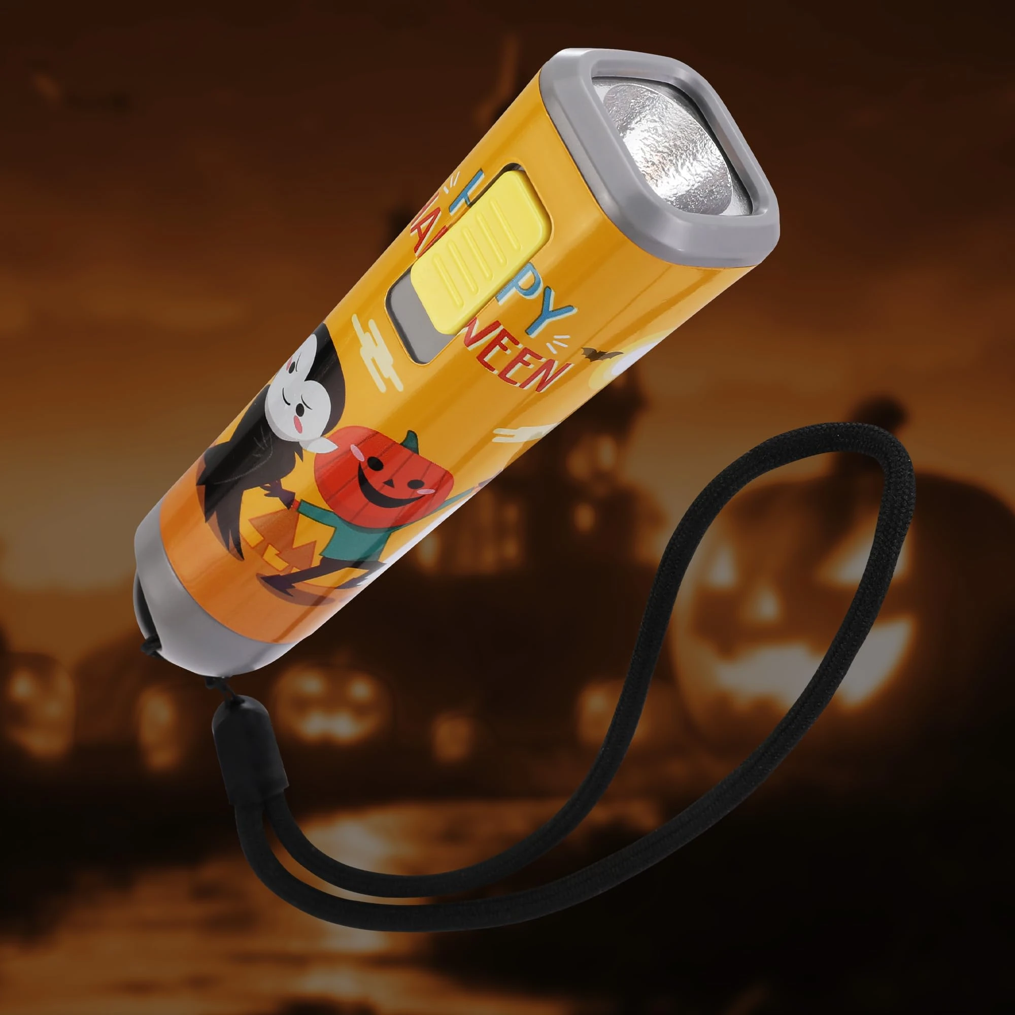 EverBrite Halloween Torch, Small Flashlight, Pocket LED Torch with Clip for Reading, Camping, Batteries Included, Orange