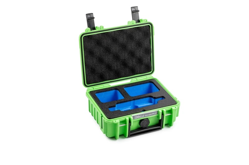 B&W Outdoor Carrying Case for Insta360 X3 Type 500 Waterproof IP67 Dustproof Unbreakable and Indestructible, Green, S, Luggage case