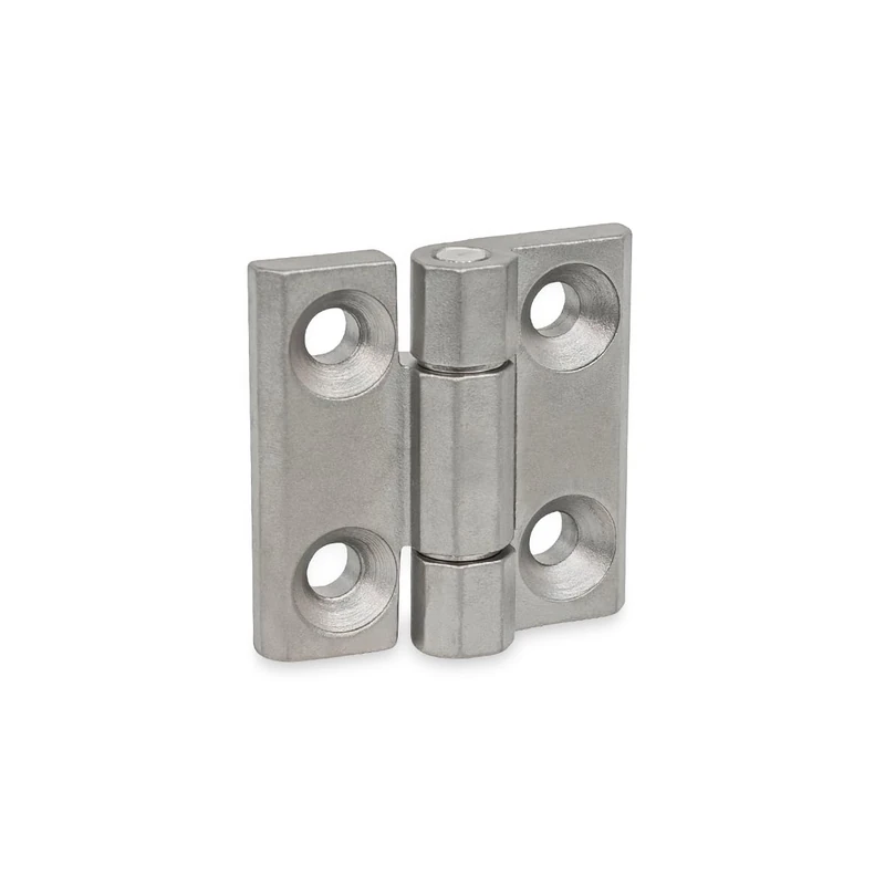 Ganter Normelemente GN 237.3-NI-80-80-A-GS Heavy-Duty Hinge Stainless Steel NI Silver 80 x 80 mm - Image 1