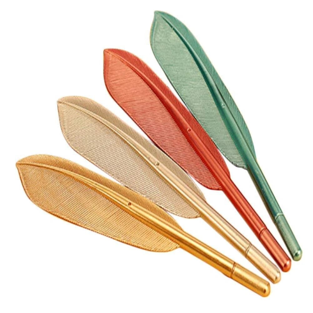 Feather Ballpoint Pen Rollerball Pens Novelty Pens Black Ink Novelty Feather Pattern for Girls Women Office School Useful and Nice