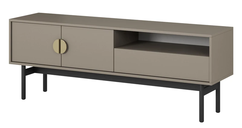 Selsey TV Stand, Engineered Wood Metal, Stone Grey, 154 cm largeur