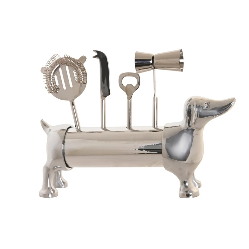 Cutlery Set of 4 Stainless Steel 37 x 9 x 18 cm Perro Chrome Plateado