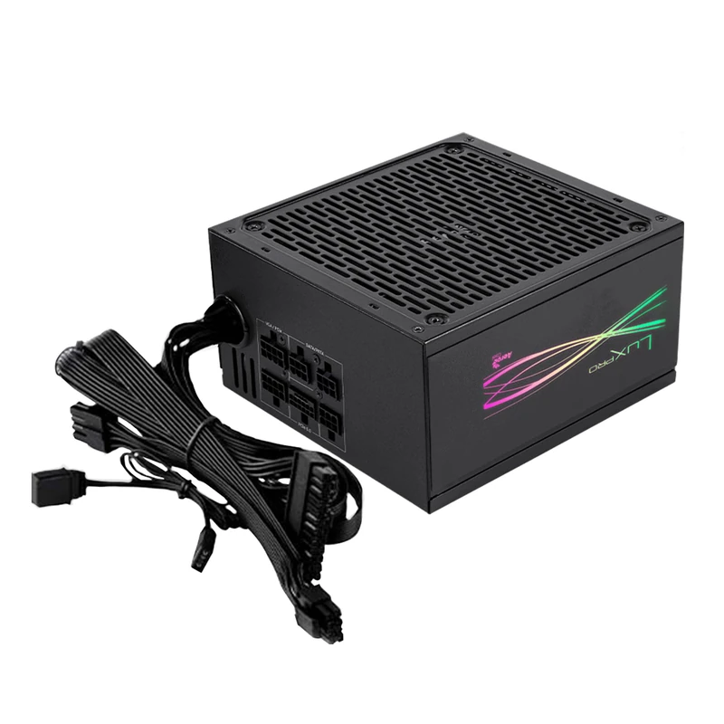 Aerocool LUXPRORGB1000M, Semi-Modular RGB 1000W Power Supply, 80Plus Gold +90%, Japanese Capacitors, APFC 14cm FDB Fan, ATX 3.0 and PCIe 5.0, ARGB Compatible, 5 Years Warranty, Black
