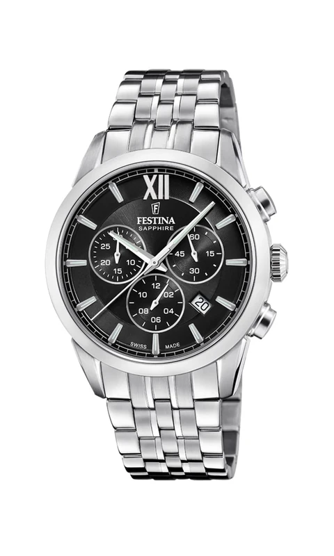 Festina Swiss Made Mens Steel Chronograph Watch with Bracelet F20040/4