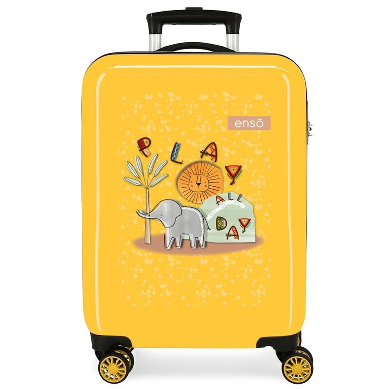 Enso Play All Day Cabin Suitcase Yellow 38x55x20cm Hard ABS Combination Lock Side 34L 2kg 0 Hand Luggage, Lemon Tree, Cabin Suitcase - Image 1