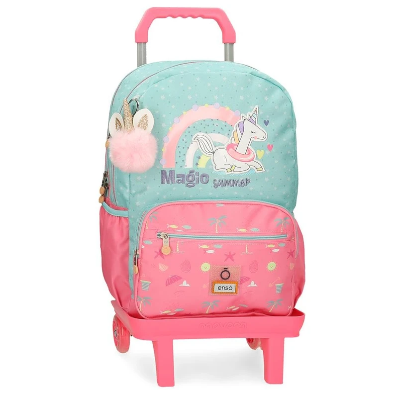 Enso Magic Summer School Backpack with Trolley Multicolor 32x42x15cm Polyester 20.16L, multicoloured, School Backpack with Trolley