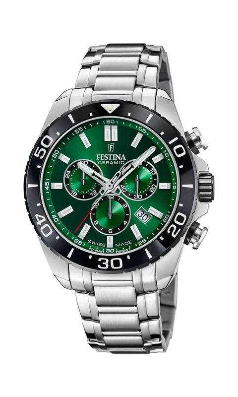 Festina Swiss Made Mens Steel Chronograph Watch with Bracelet F20042/3