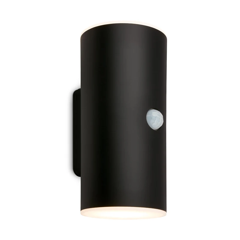 Briloner - Rechargeable LED Wall lamp with Motion Sensor, Twilight Sensor, 20 sec Timer, Outdoor Wall Light, 15.5x7x8.5 cm (HxWxD), Black