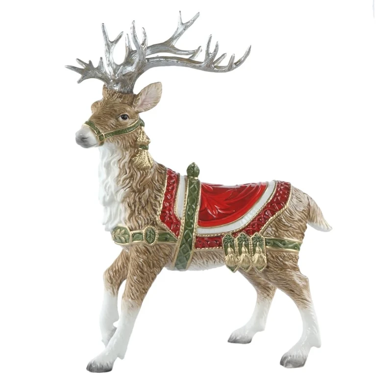 Fitz & Floyd Xmas Reindeer with Silver Antlers